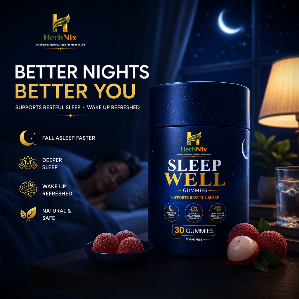 HerbNix SleepWell Gummies Sugar-Free • 30 Gummies • For Men & Women