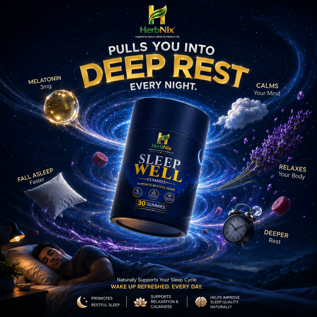 HerbNix SleepWell Gummies Sugar-Free • 30 Gummies • For Men & Women