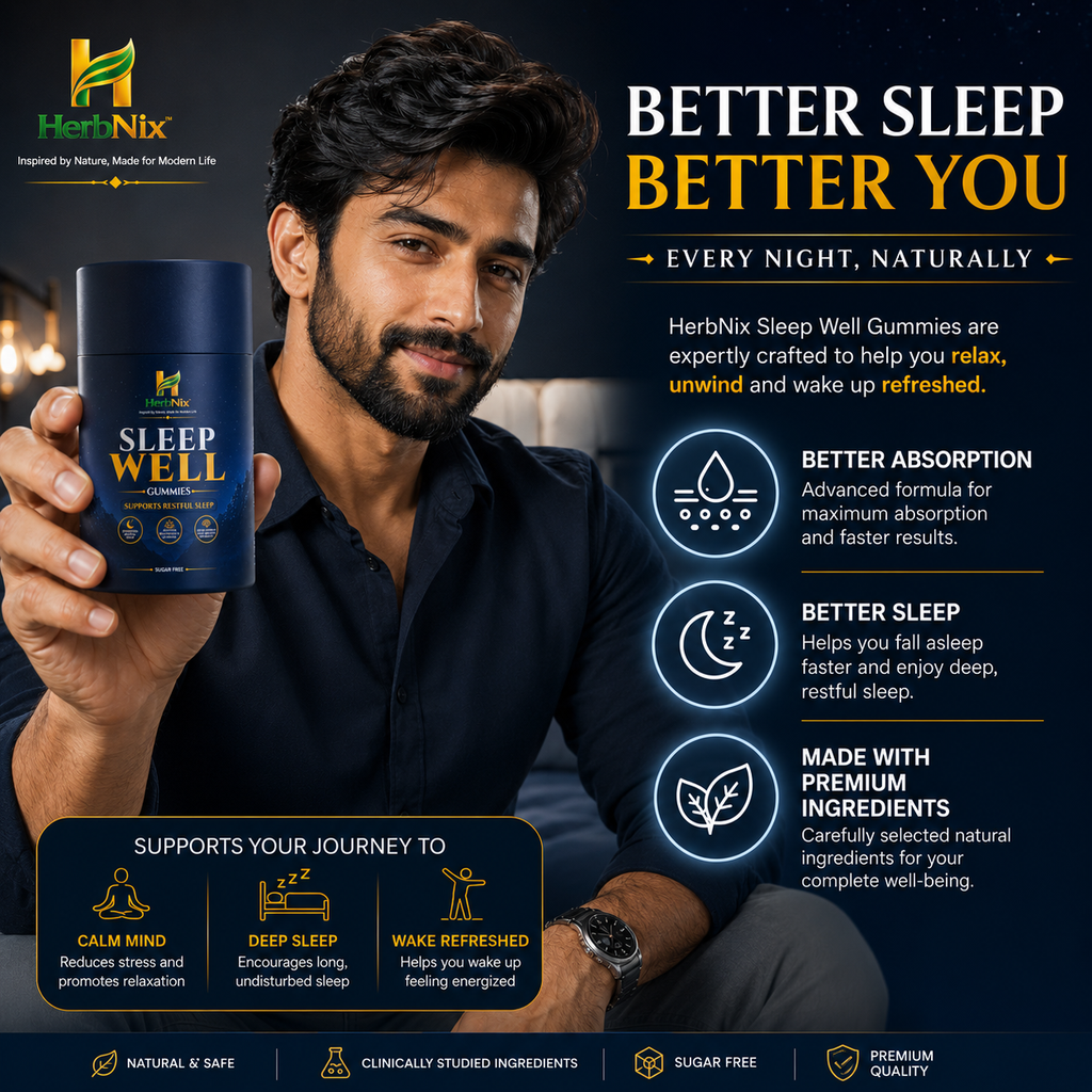 HerbNix SleepWell Gummies Sugar-Free • 30 Gummies • For Men & Women