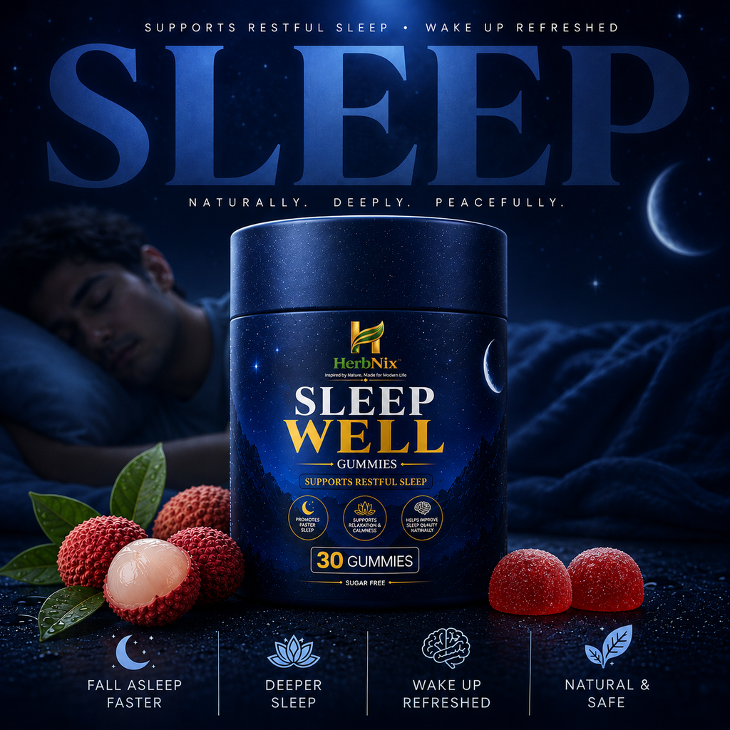 HerbNix SleepWell Gummies Sugar-Free • 30 Gummies • For Men & Women